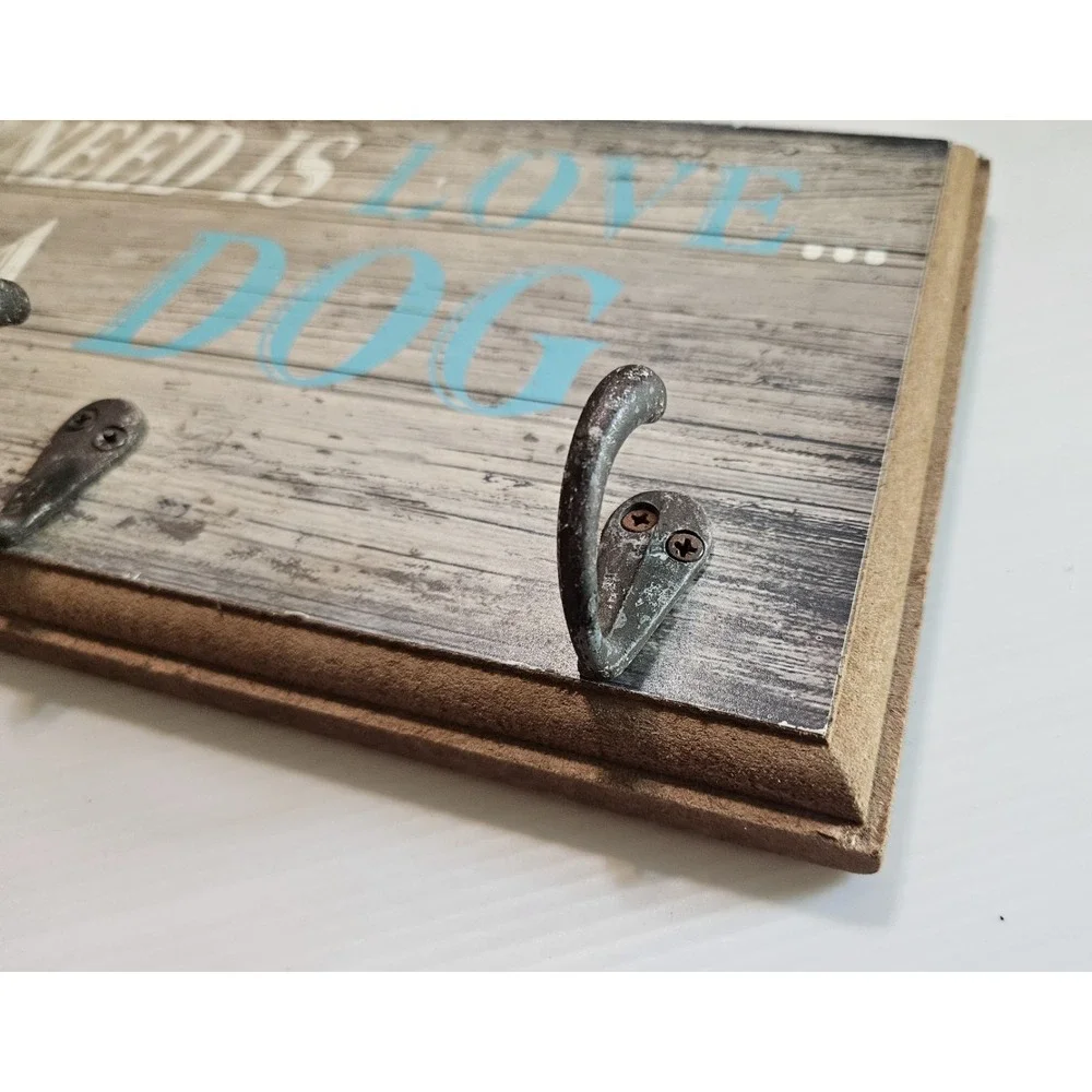 Vintage Style Pier 1 Rustic Wooden Dog Sign  Farmhouse Wall Decor